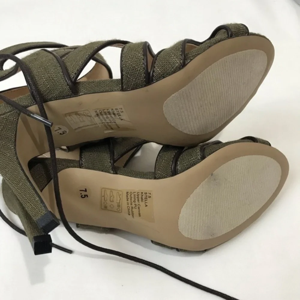 SOLE SOCIETY STELLA Olive Green Canvas Cut-out
